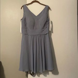 Dusty Blue Short Bridesmaid Dress